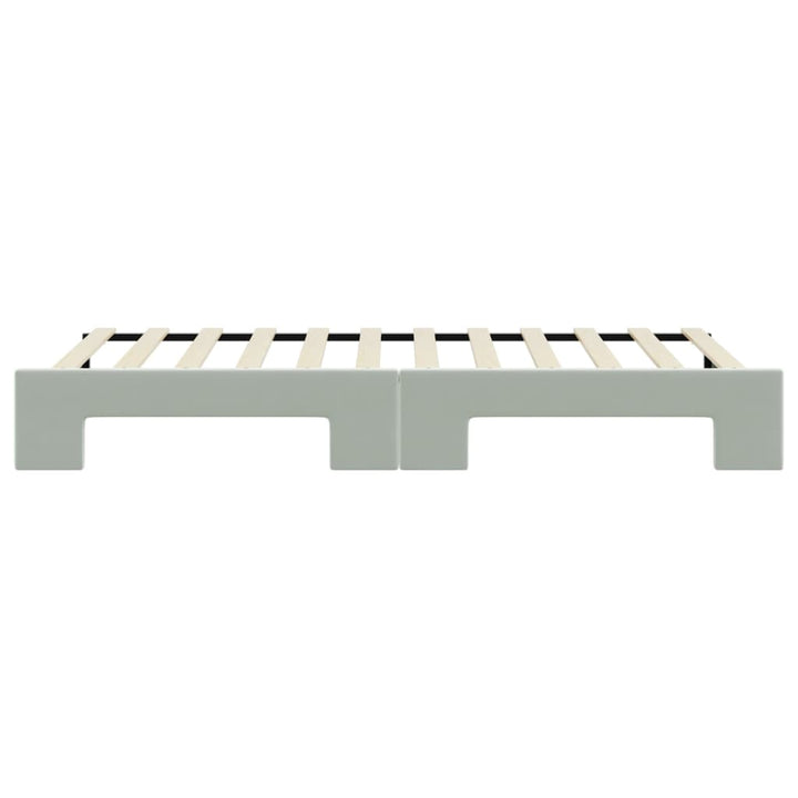 daybed med udtræk 80x200 cm velour lysegrå