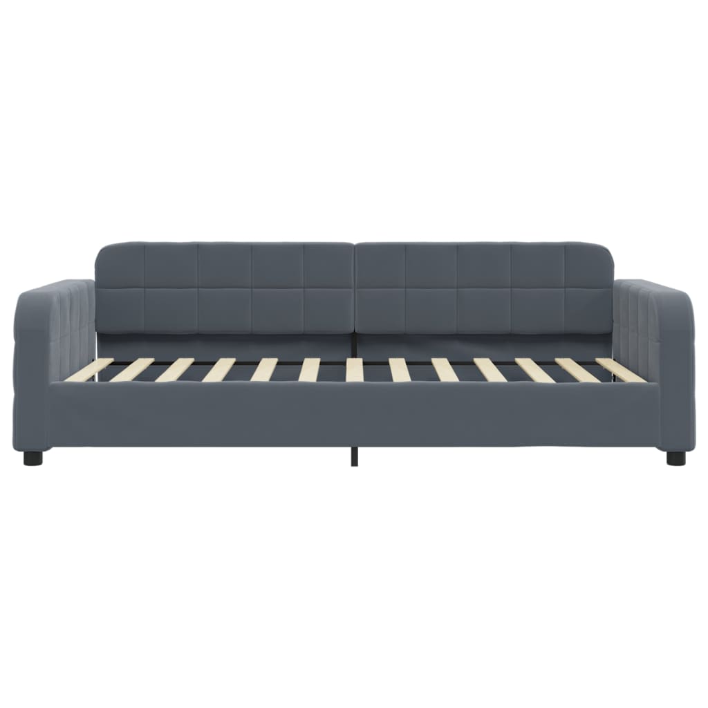 daybed med udtræk 80x200 cm velour mørkegrå