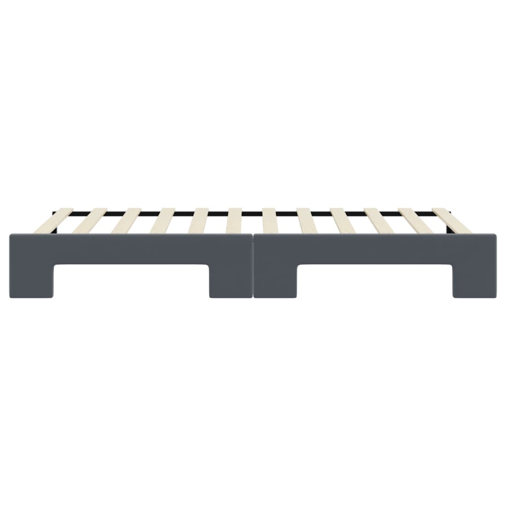 daybed med udtræk 80x200 cm velour mørkegrå