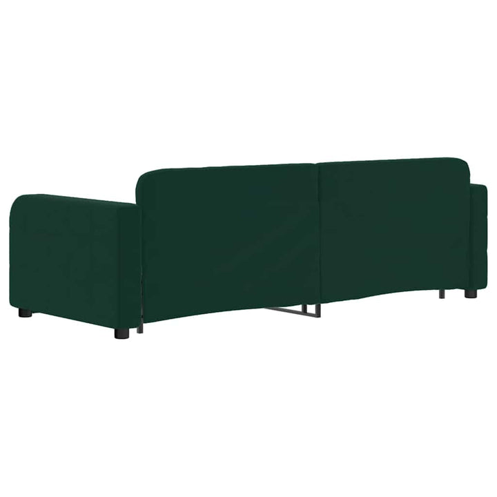 daybed med udtræk 80x200 cm velour mørkegrøn