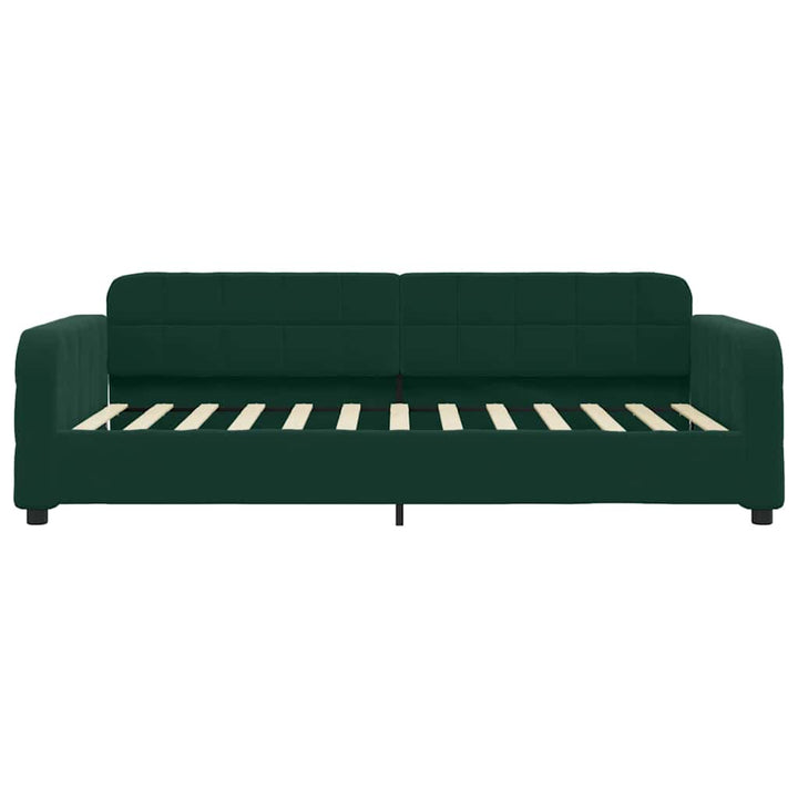 daybed med udtræk 80x200 cm velour mørkegrøn
