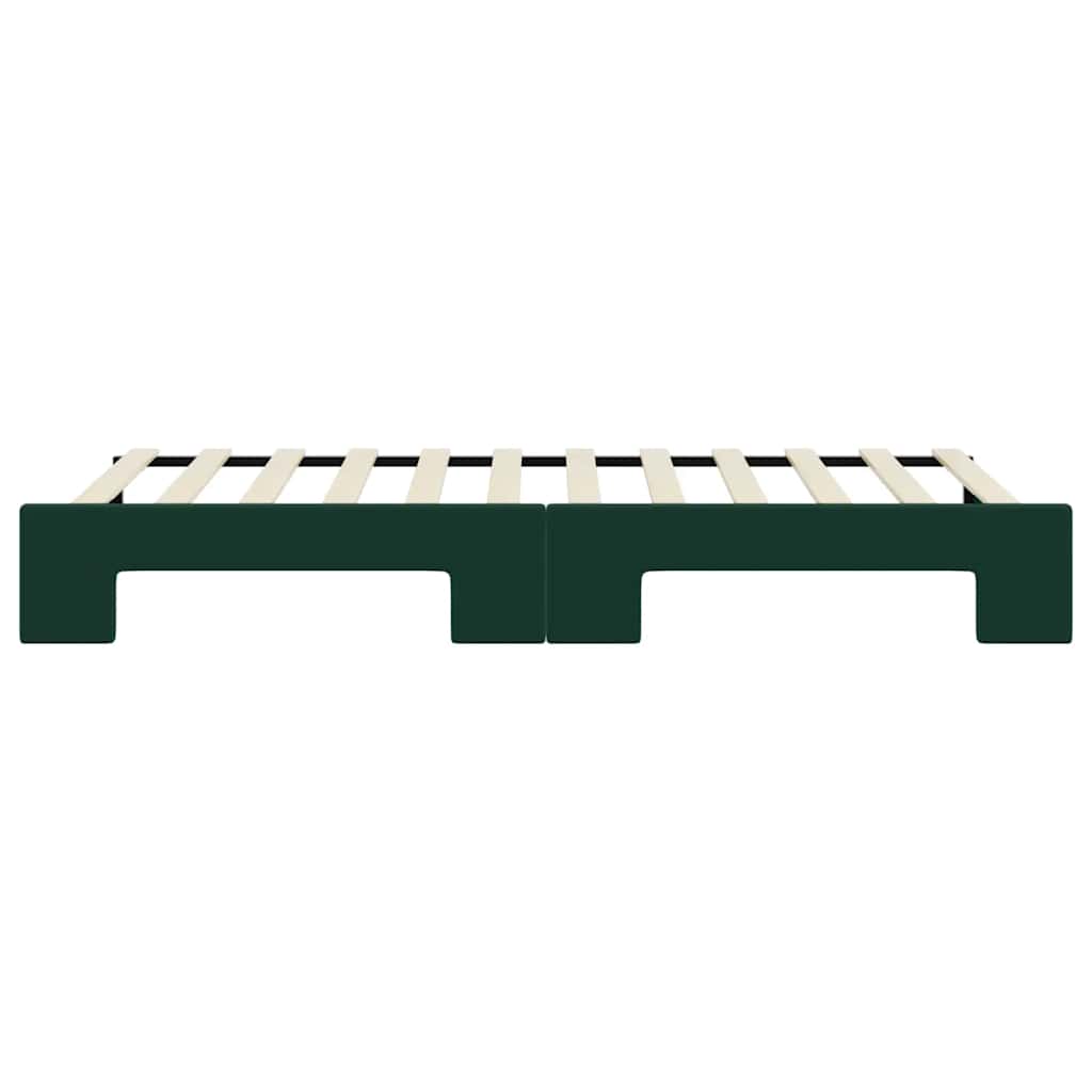 daybed med udtræk 80x200 cm velour mørkegrøn