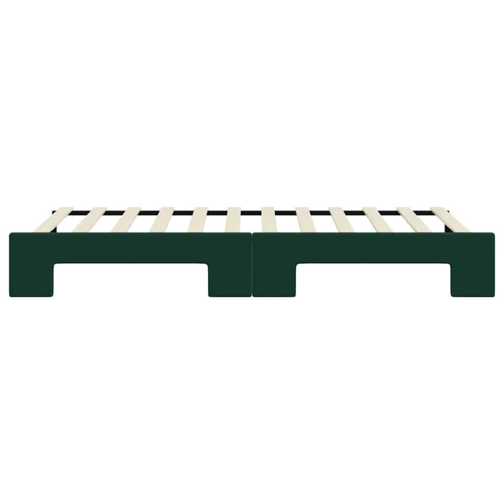 daybed med udtræk 80x200 cm velour mørkegrøn