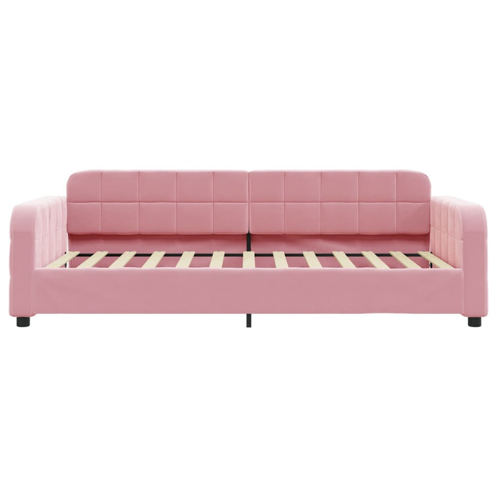daybed med udtræk 80x200 cm velour lyserød
