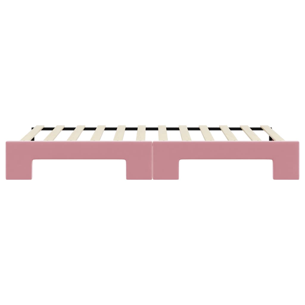 daybed med udtræk 80x200 cm velour lyserød