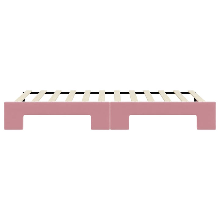 daybed med udtræk 80x200 cm velour lyserød