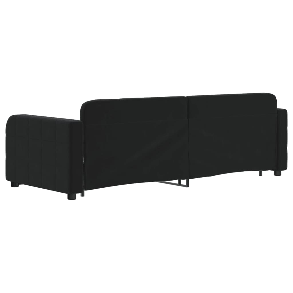 daybed med udtræk 80x200 cm velour sort