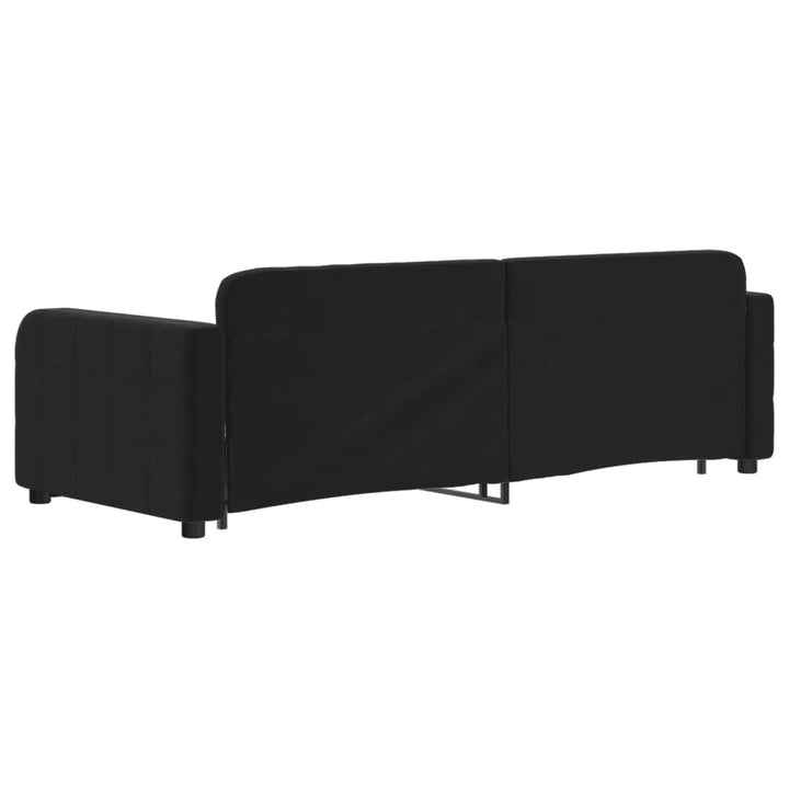 daybed med udtræk 80x200 cm velour sort
