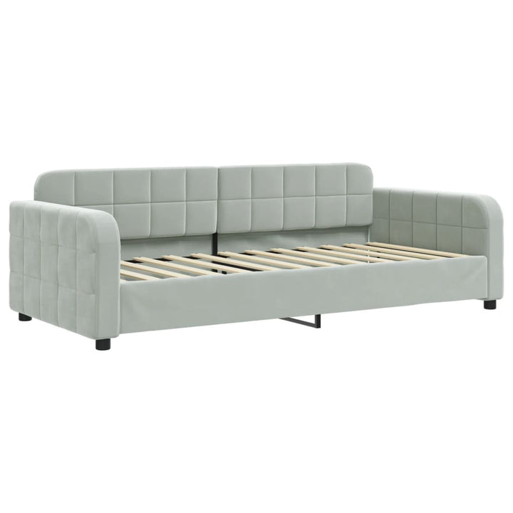 daybed med udtræk 90x200 cm velour lysegrå