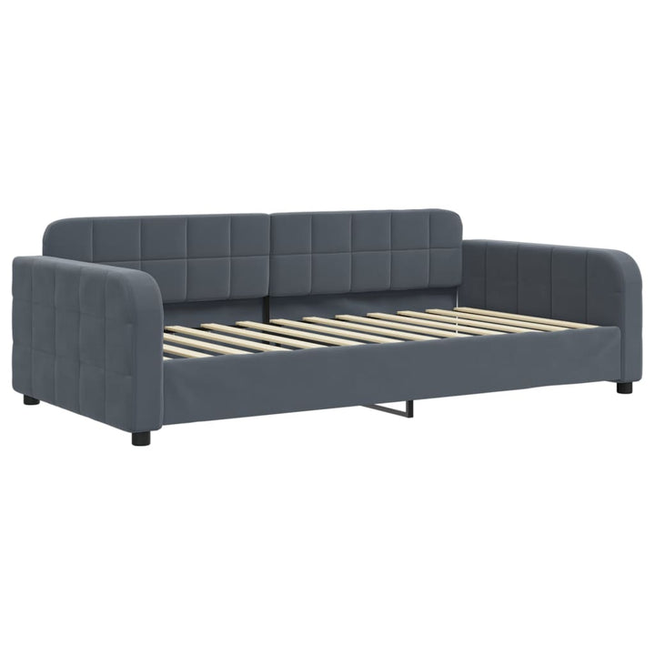 daybed med udtræk 90x200 cm velour mørkegrå