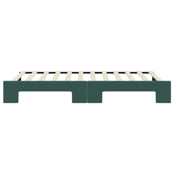 daybed med udtræk 90x200 cm velour mørkegrøn