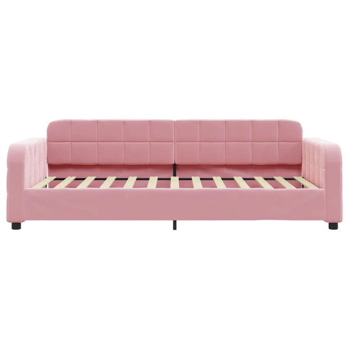 daybed med udtræk 90x200 cm velour lyserød