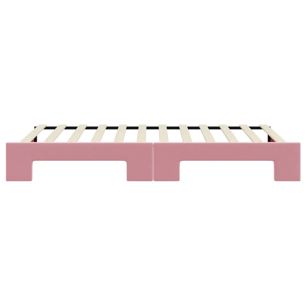 daybed med udtræk 90x200 cm velour lyserød