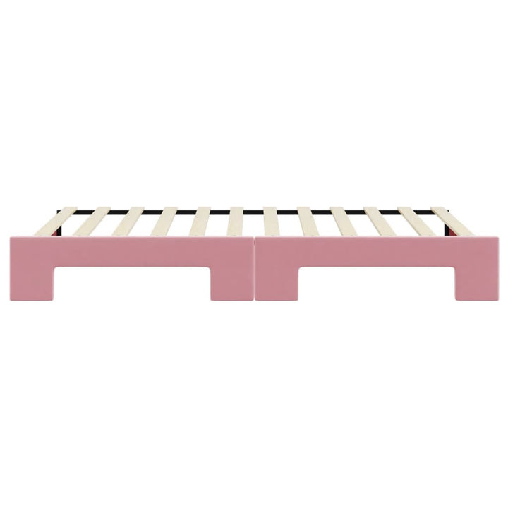 daybed med udtræk 90x200 cm velour lyserød