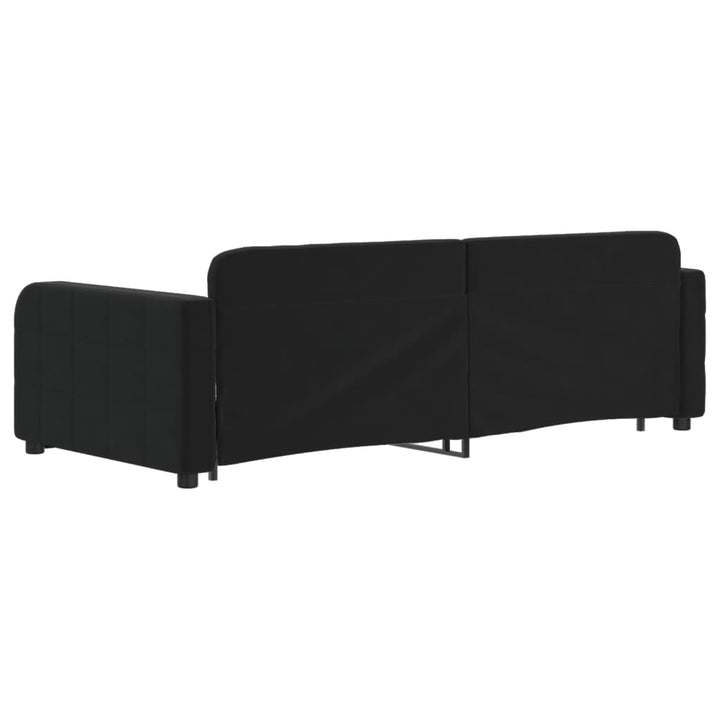 daybed med udtræk 90x200 cm velour sort