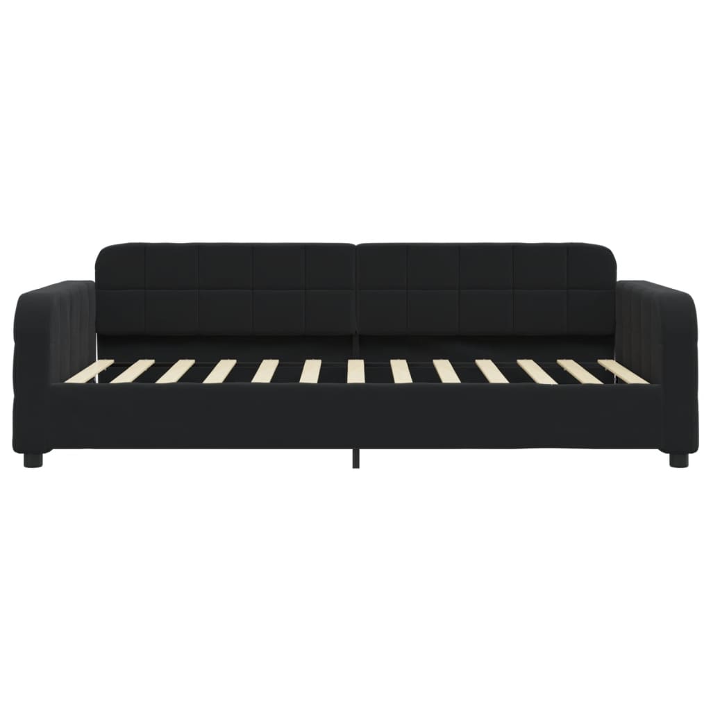 daybed med udtræk 90x200 cm velour sort