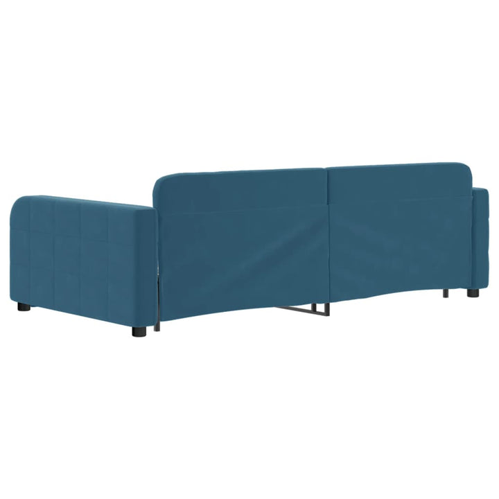 daybed med udtræk 100x200 cm velour blå