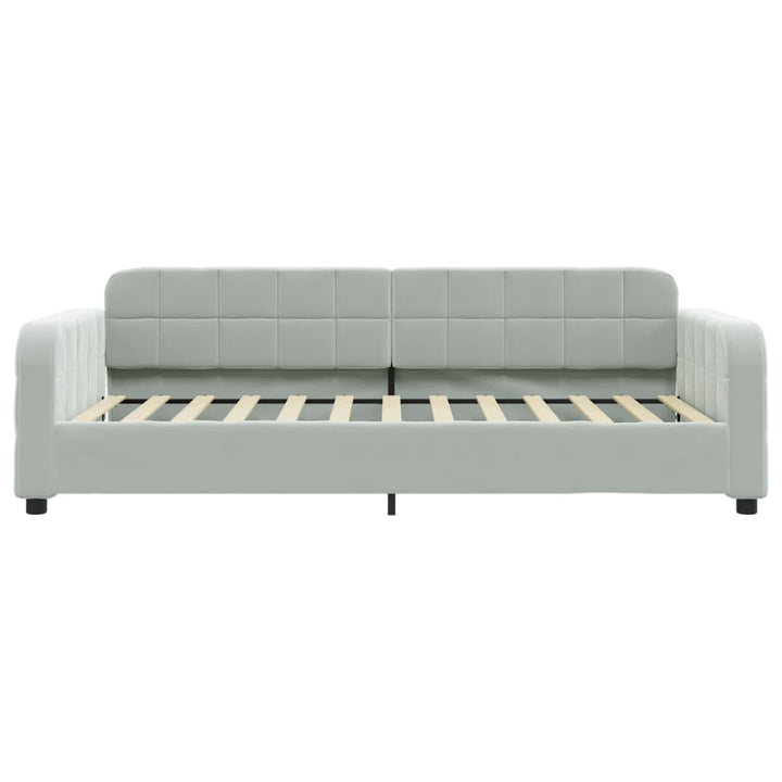 daybed med udtræk 100x200 cm velour lysegrå