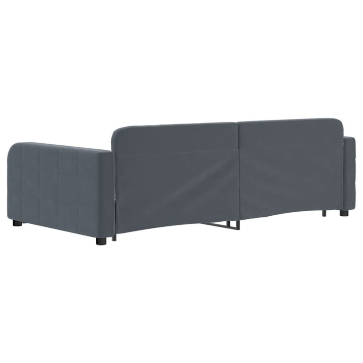 daybed med udtræk 100x200 cm velour mørkegrå