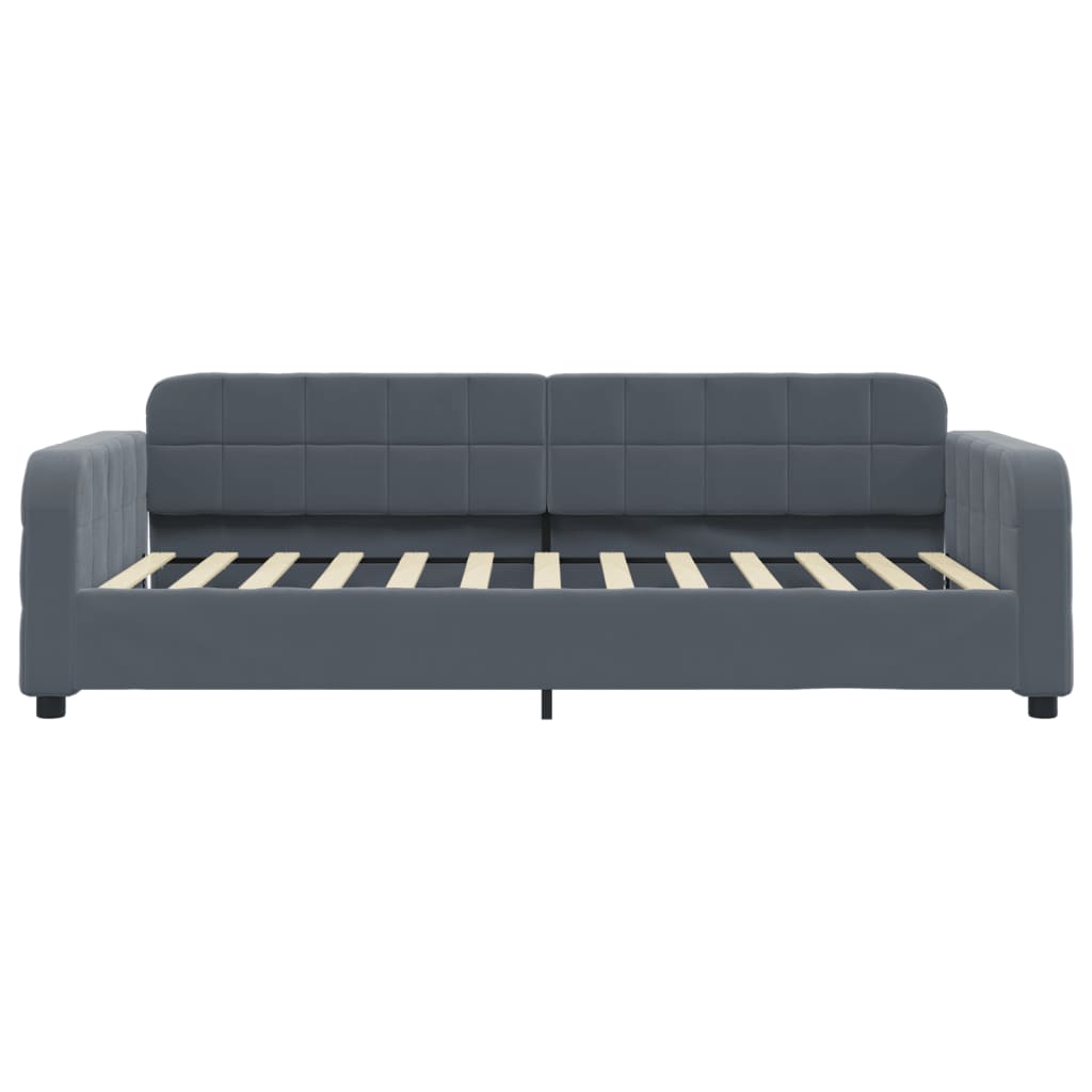 daybed med udtræk 100x200 cm velour mørkegrå