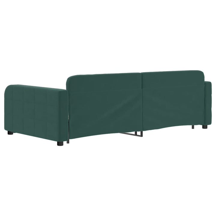daybed med udtræk 100x200 cm velour mørkegrøn