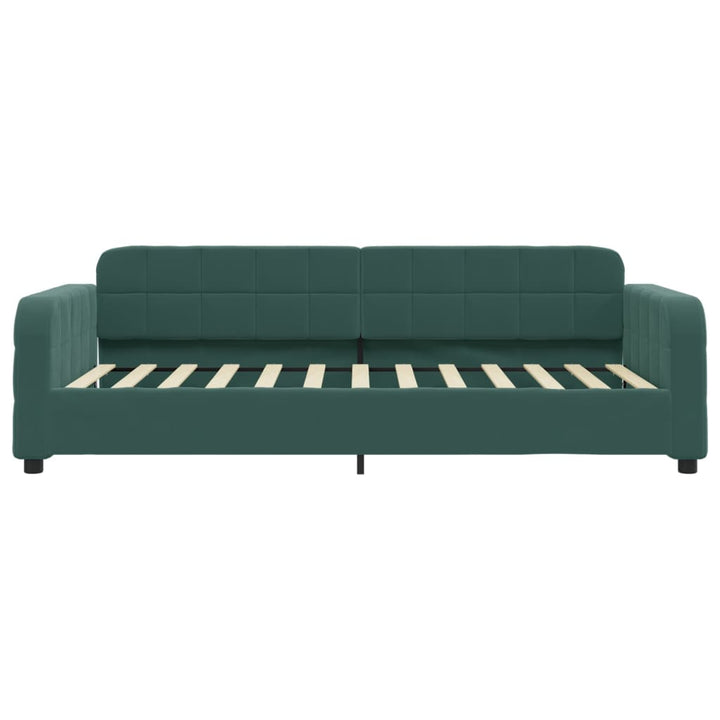 daybed med udtræk 100x200 cm velour mørkegrøn