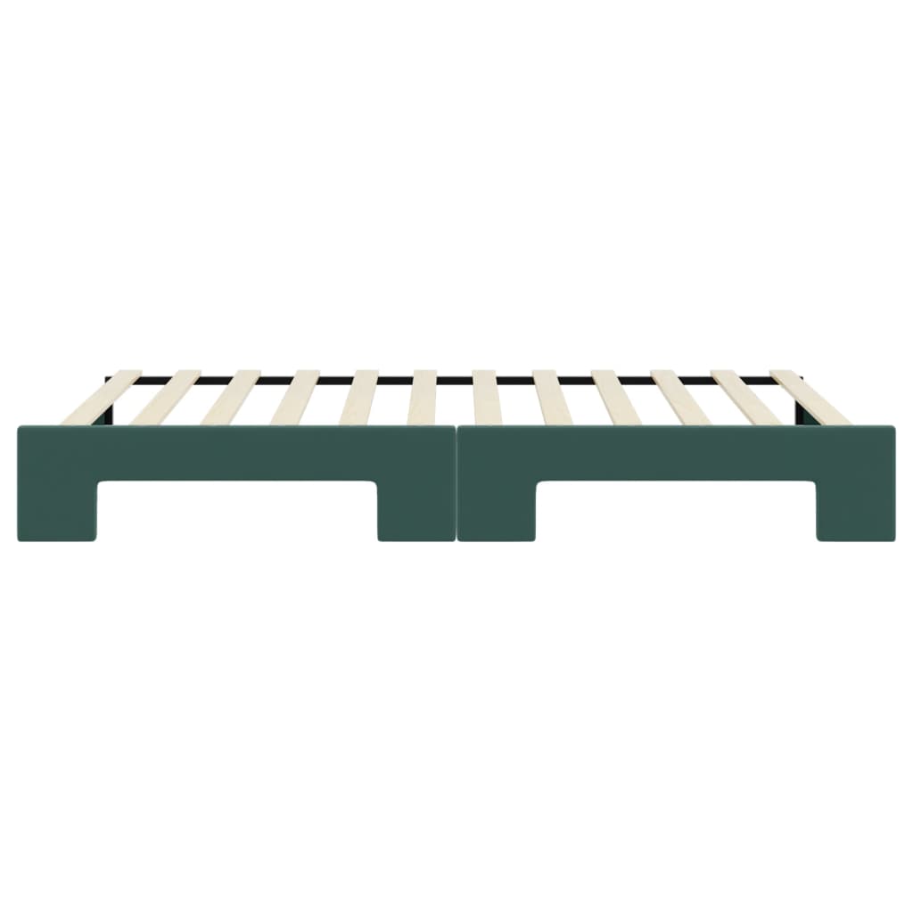 daybed med udtræk 100x200 cm velour mørkegrøn