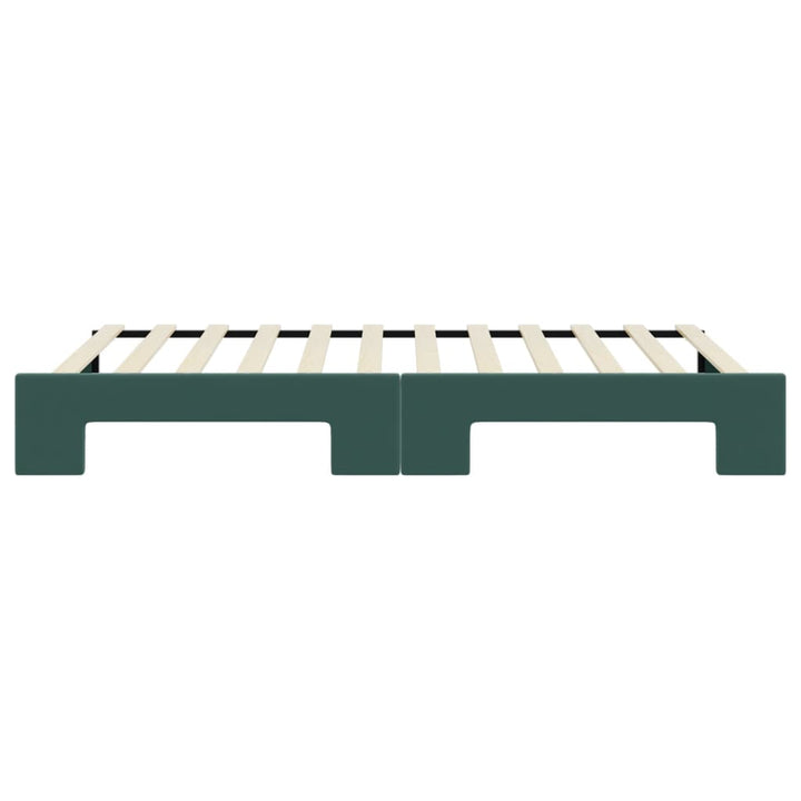 daybed med udtræk 100x200 cm velour mørkegrøn