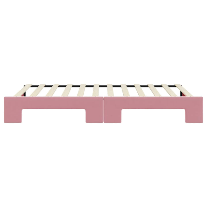 daybed med udtræk 100x200 cm velour lyserød
