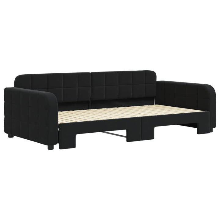 daybed med udtræk 100x200 cm velour sort