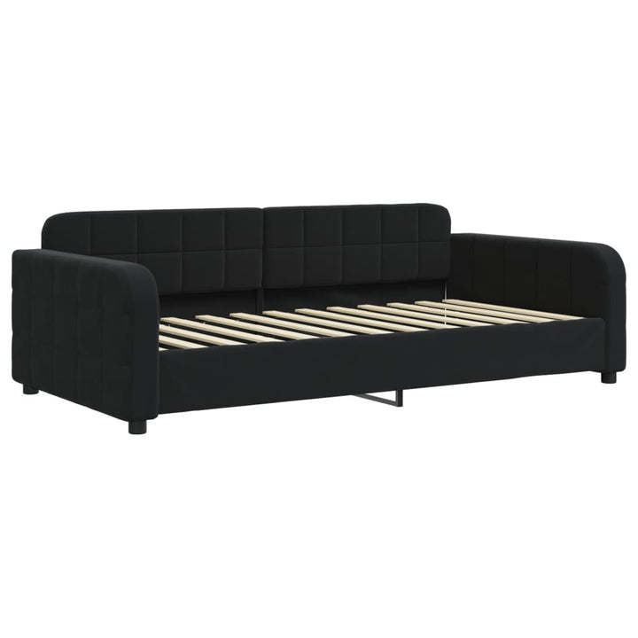 daybed med udtræk 100x200 cm velour sort