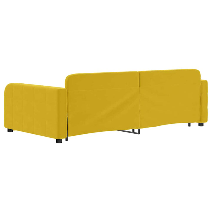 daybed med udtræk 100x200 cm velour gul
