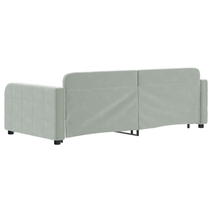 daybed med udtræk 90x190 cm velour lysegrå