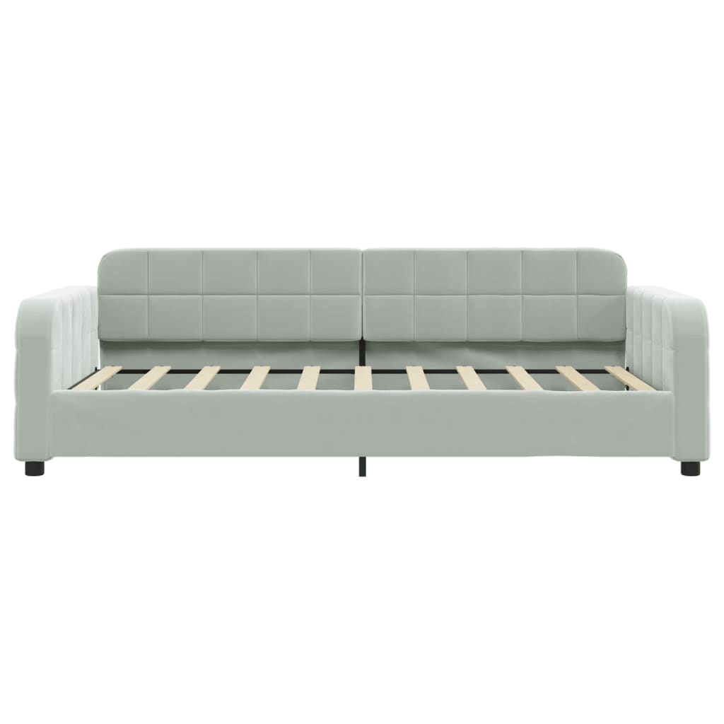 daybed med udtræk 90x190 cm velour lysegrå
