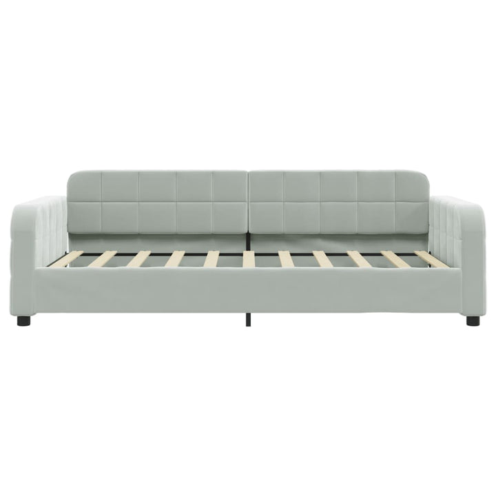 daybed med udtræk 90x190 cm velour lysegrå