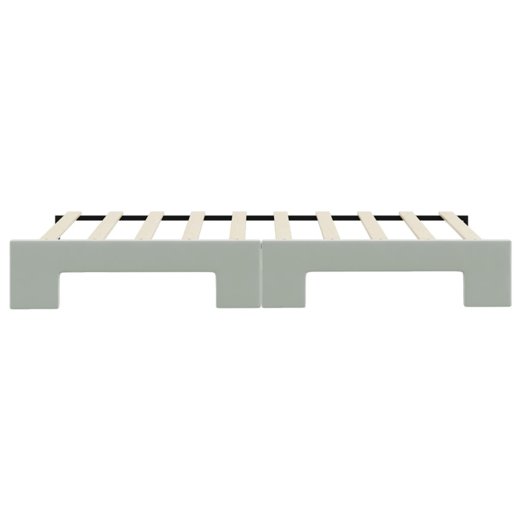 daybed med udtræk 90x190 cm velour lysegrå
