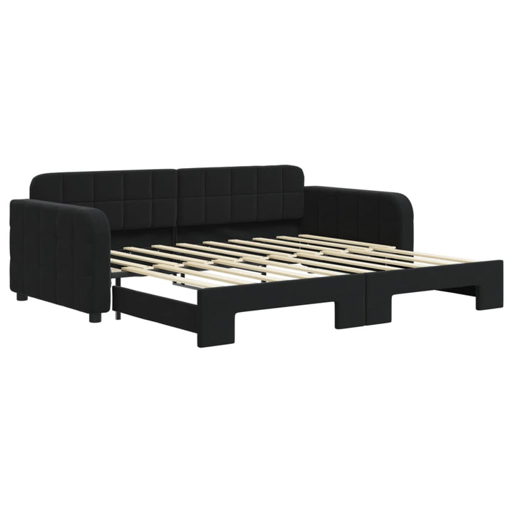 daybed med udtræk 90x190 cm velour sort