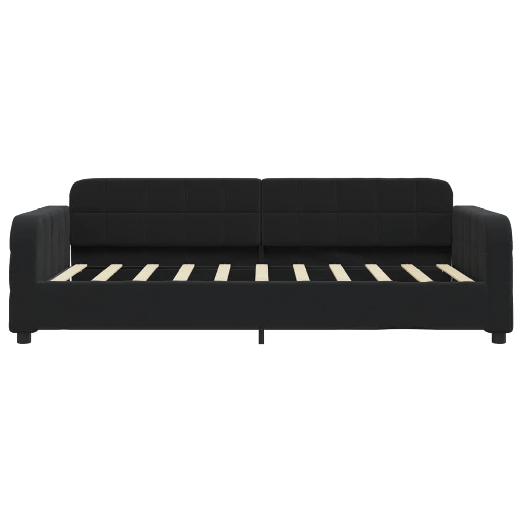 daybed med udtræk 90x190 cm velour sort