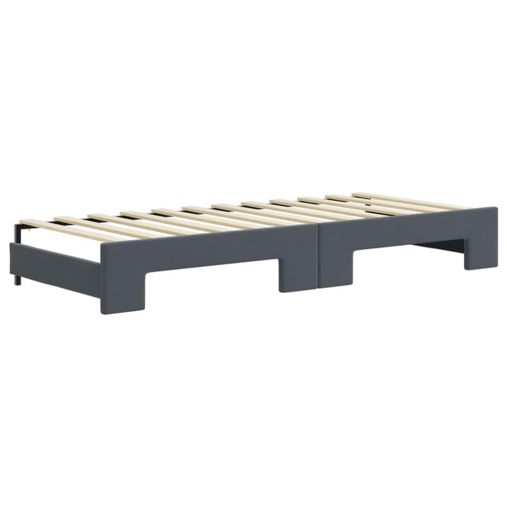 daybed med udtræk og madras 80x200 cm velour mørkegrå