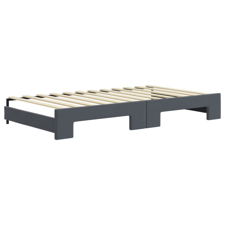 daybed med udtræk og madras 100x200 cm velour mørkegrå