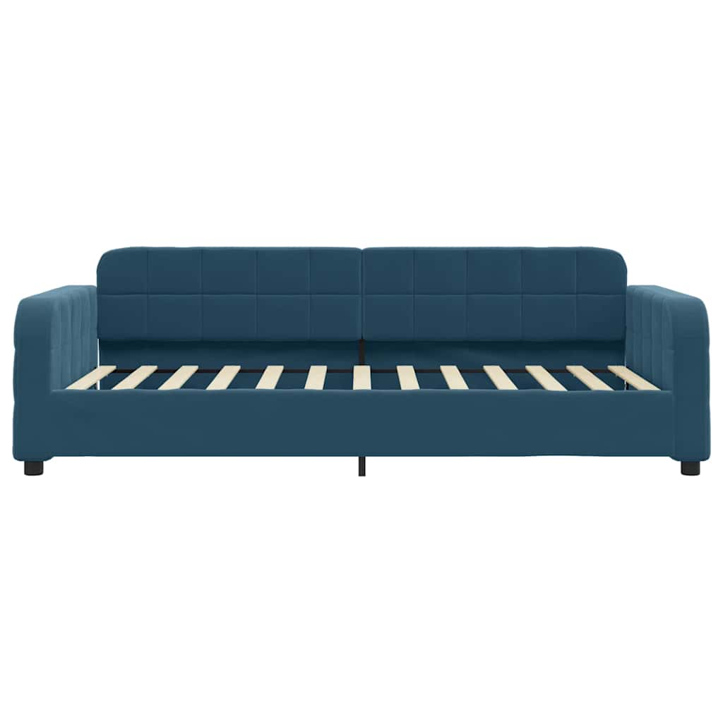 daybed med udtræk og skuffer 80x200 cm stof blå