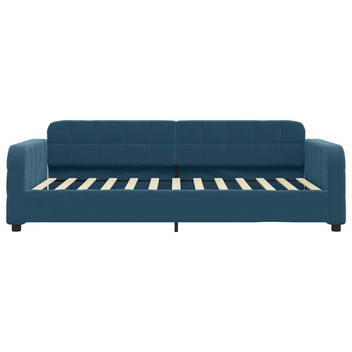daybed med udtræk og skuffer 80x200 cm stof blå