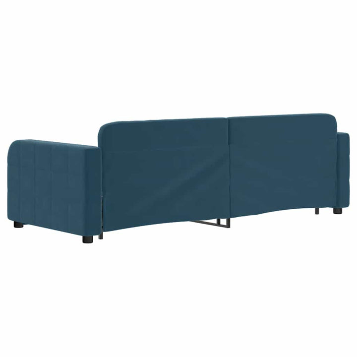 daybed med udtræk og skuffer 80x200 cm stof blå