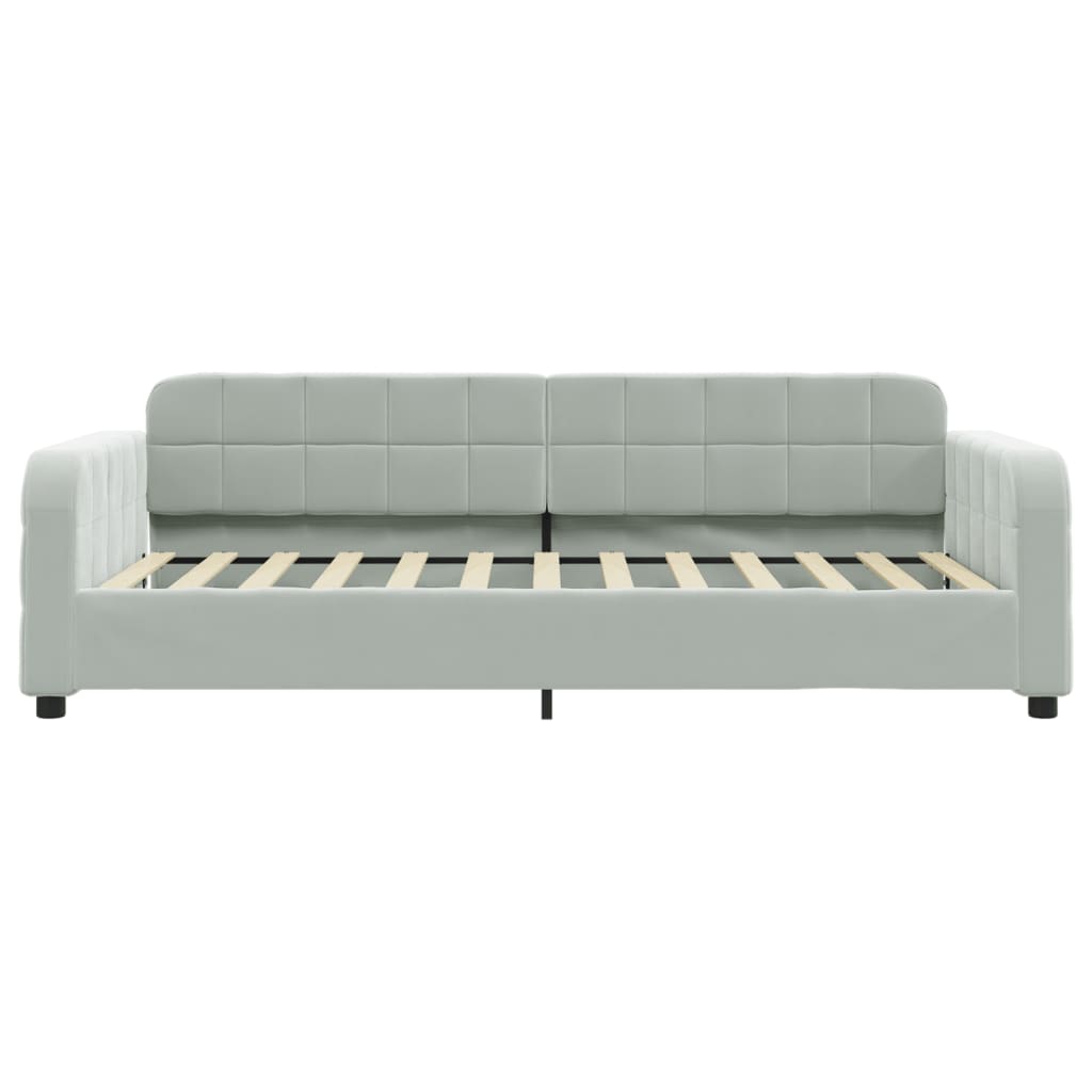 daybed med udtræk og skuffer 80x200 cm velour lysegrå
