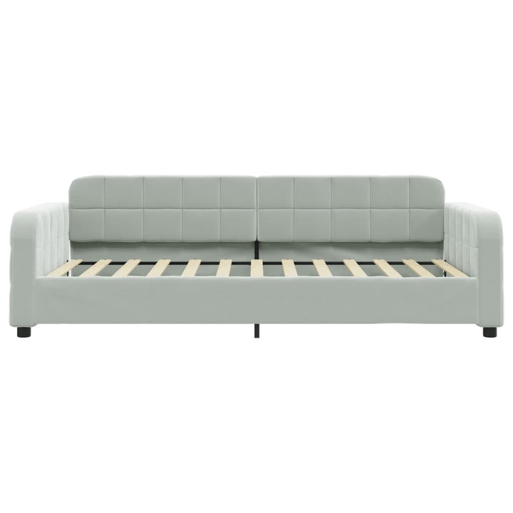 daybed med udtræk og skuffer 80x200 cm velour lysegrå