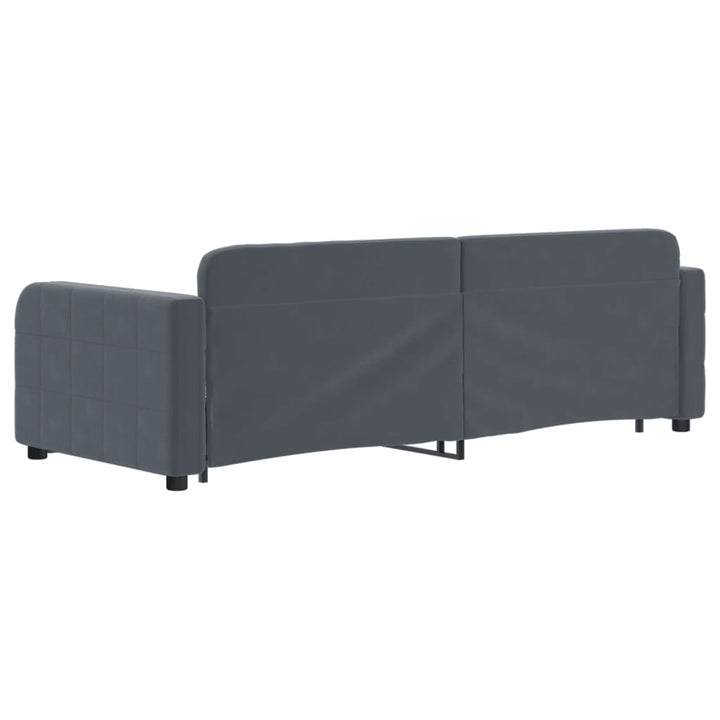 daybed med udtræk og skuffer 80x200 cm velour mørkegrå