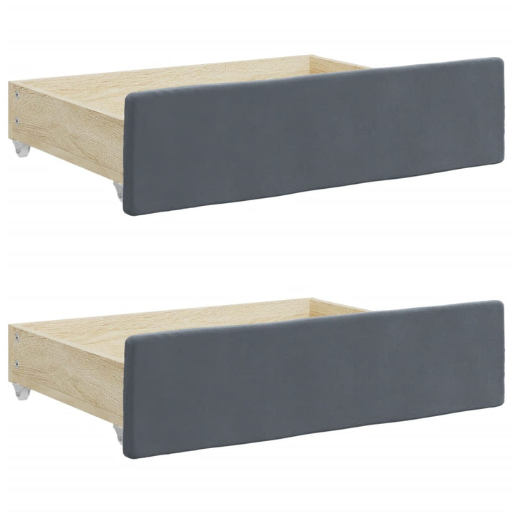 daybed med udtræk og skuffer 80x200 cm velour mørkegrå