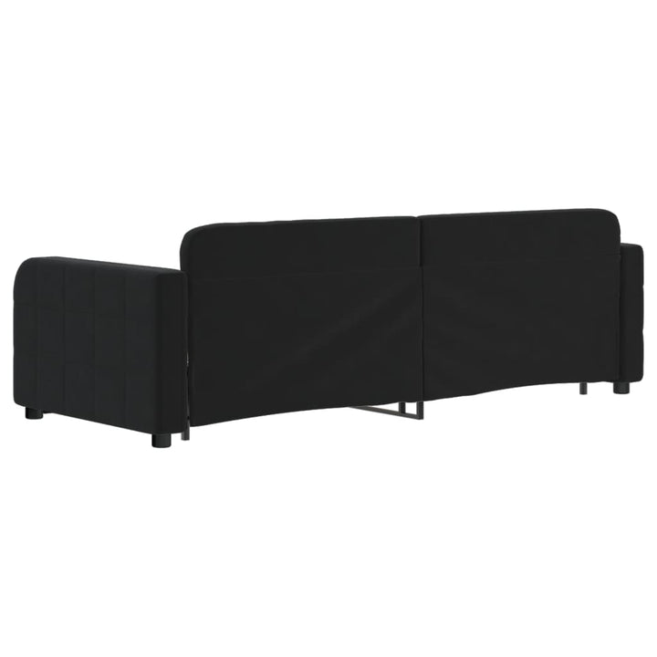 daybed med udtræk og skuffer 80x200 cm velour sort