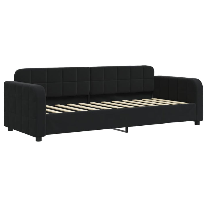 daybed med udtræk og skuffer 80x200 cm velour sort