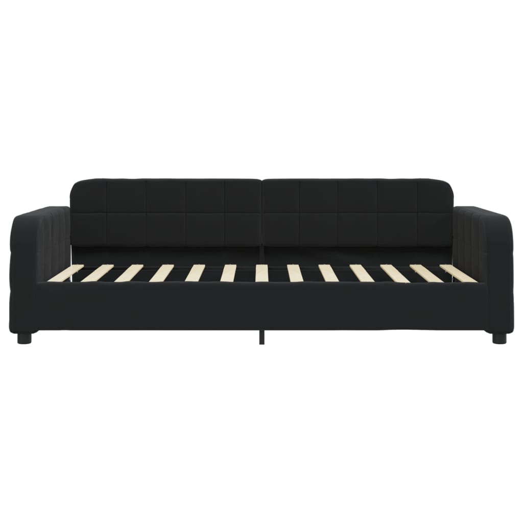daybed med udtræk og skuffer 80x200 cm velour sort